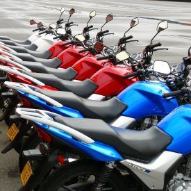 A collection of motorcycle bikes in the beach